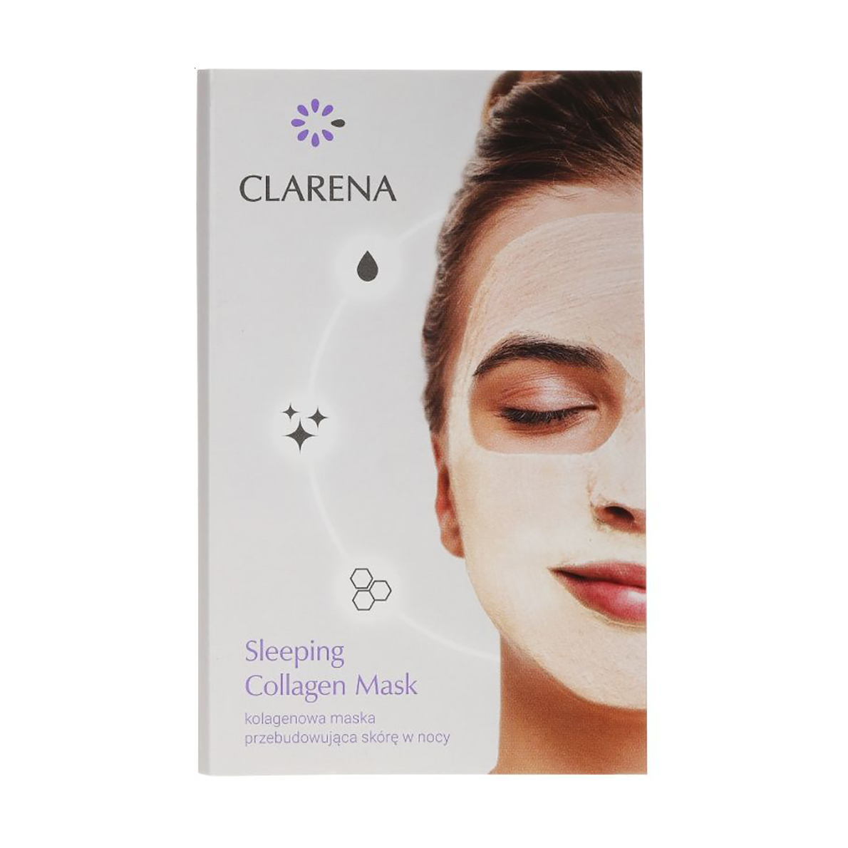 Тонізувальна нічна маска для обличчя Clarena Sleeping Collagen Mask з колагеном, 1*5 мл